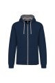 Heren Hoodie met rits Kariban K466 NAVY-FINEGREY